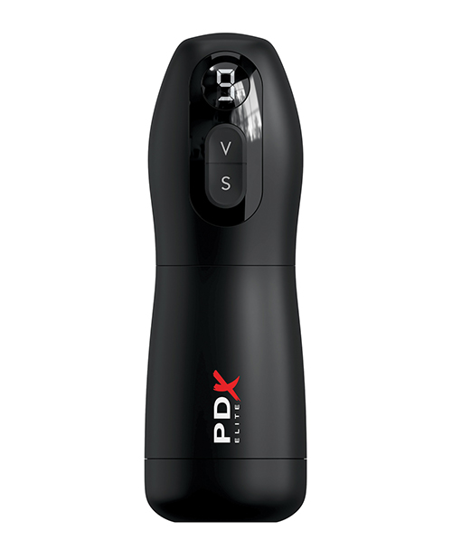 PDX Elite Suck-O-Matic Vibrating Stroker - Frosted/Black - Image 3