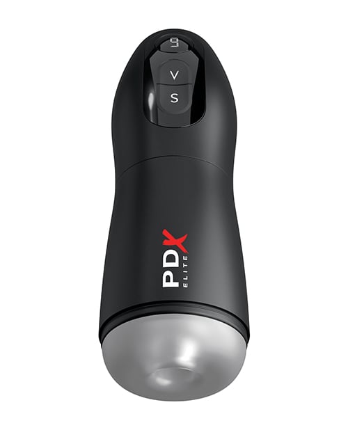 PDX Elite Suck-O-Matic Vibrating Stroker - Frosted/Black - Image 2