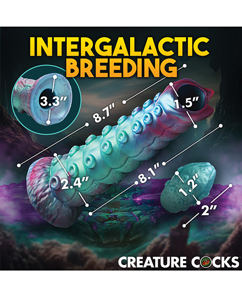 Creature Cocks Galactic Breeder Ovipositor Silicone Dildo w/Eggs - Multi Color - Image 5