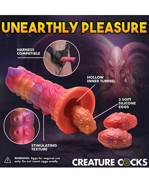 Creature Cocks Nymphoid Ovipositor Silicone Dildo w/Eggs - Multi Color - Image 4