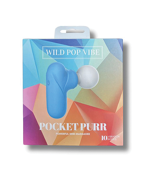 Wild Pop Vibe Pocket Purr Mini Massager - Blue - Image 2