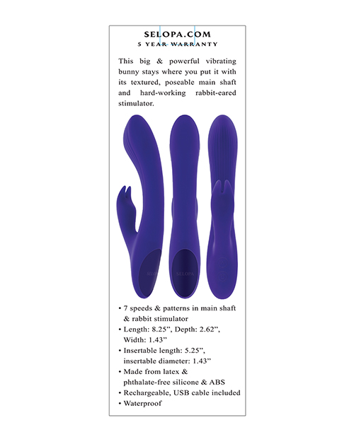 Selopa Poseable Bunny Rabbit Vibrator - Purple - Image 5