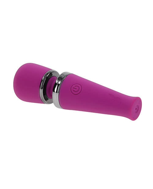 Playboy Pleasure Mic Drop Petite Wand Vibrator - Fuschia - Image 4