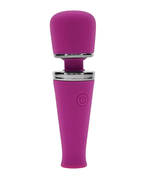 Playboy Pleasure Mic Drop Petite Wand Vibrator - Fuschia - Image 3