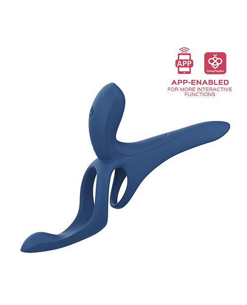 Pleasure Pivot App-Controlled Couples Vibrators - Navy Blue - Image 2