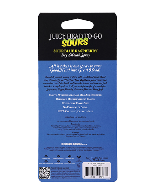 GoodHead Juicy Head Dry Mouth Spray To-Go - .30 oz Sour Blue Raspberry - Image 4